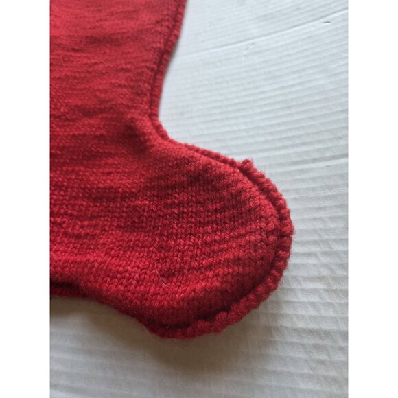 Berek Red Wool Christmas Stocking Hand Knit Tree 20" - Picture 8 of 8